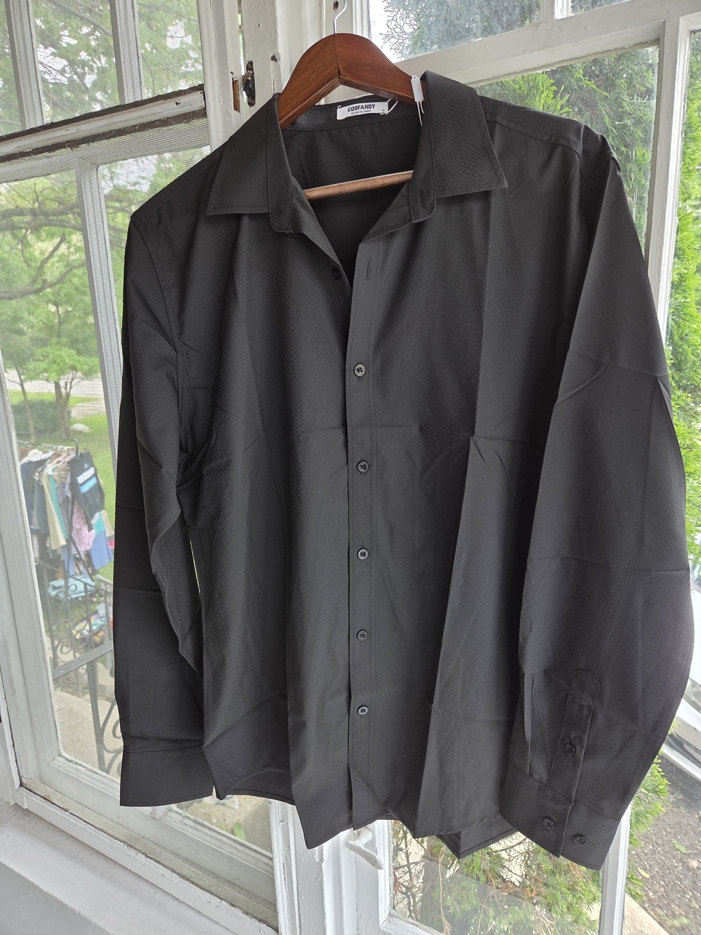 Comfort+ Black Long-Sleeve Dress Shirt
